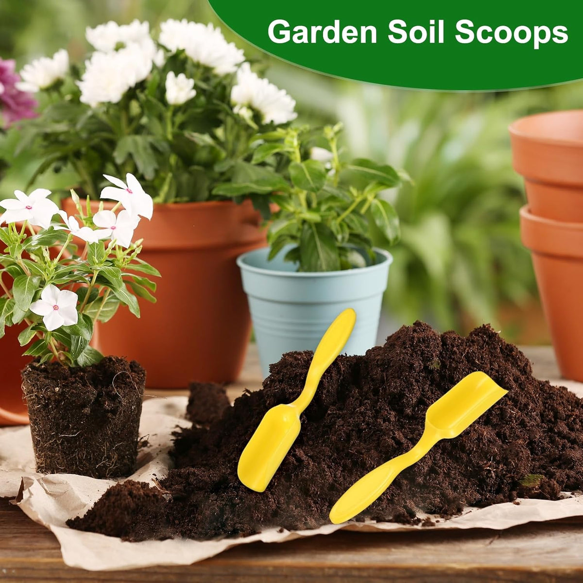 M METERXITY 20-Pack Mini Gardening Shovel Spoons, Plastic Garden Soil Scoops for Cultivation Digging Transplanting/Flower Planting/Plant Succulent, Colorful Small Gardening Tools [Multicolor]