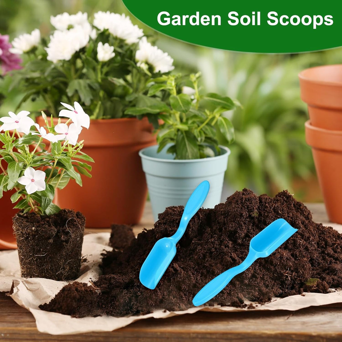 M METERXITY 20-Pack Mini Gardening Shovel Spoons, Plastic Garden Soil Scoops for Cultivation Digging Transplanting/Flower Planting/Plant Succulent, Colorful Small Gardening Tools [Multicolor]
