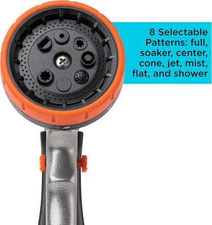 Black + Decker® 8-Pattern Zinc Front Trigger Nozzle – Durable Metal Build, Comfortable Grip, Precision Control BD59378