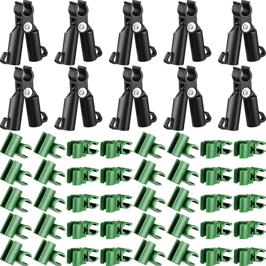 50 Pieces Adjustable Plant Trellis Connector Clip Plastic Connector Stakes Garden Plastic A-Type Connecting Joint Buckle Clip for Gardening Metal Steel Plant Supports (11 mm)
