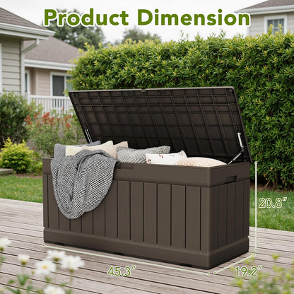 30 Gallon Resin Deck Box Waterproof Outdoor Storage Box for Patio Furniture Pool Accessories Indoor Storage for Cushion Garden Tools (30 Gallon, Black)