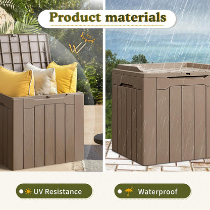 Devoko 100 Gallon Waterproof Large Resin Deck Box Indoor Outdoor Lockable Storage Container for Patio Furniture Cushions Garden Tools (100 Gallon, Black)