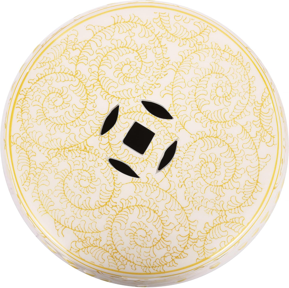 JONATHAN Y Double Happiness 18" Ceramic Garden Stool, Traditional Chinoiserie Dusty Teal and White Indoor/Outdoor Patio Drum Accent Side Table and Plant Stand TBL1013C