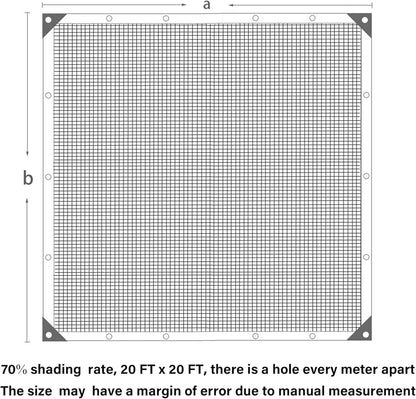 winemana 70% Shade Cloth 10x20 FT - Durable UV Blocking Mesh Tarp for Garden, Patio, Greenhouse & Chicken Coop - Sun Shade Cover with Grommets for Plants, Dog Kennel, Outdoor Use