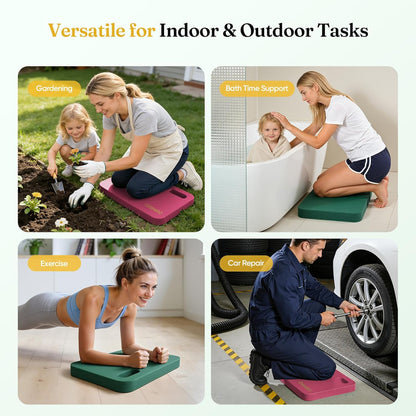 Grenebo 2-Pack 1.6" Extra Thick NBR Foam Garden Kneeling Pads, Ultra Soft Cushion Kneeling Pads for Gardening, Gardening Kneeling Pad for Baby Bathing, Work, Exercise, 17.3×11×1.6 in, Green