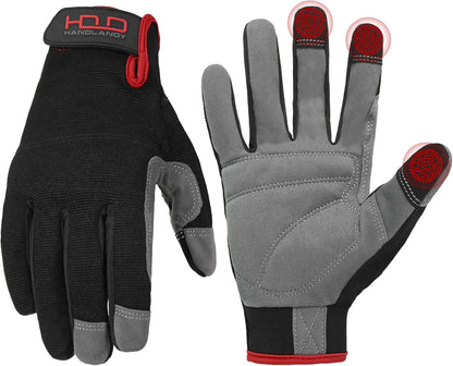 Work Gloves for Men & Women, Utility Mechanic Working Gloves Touch Screen, Flexible Gardening Gloves for Yard