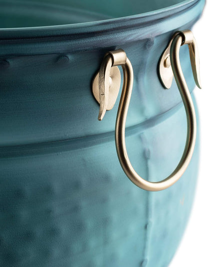 LifeSmart Decorative Garden Hose Storage Holder Pot with Lid | Expandable Water Hose Container 12 x16 inches | Heavy Duty Hose Hider | Holds 150 ft Hose Outdoor and Indoor Use