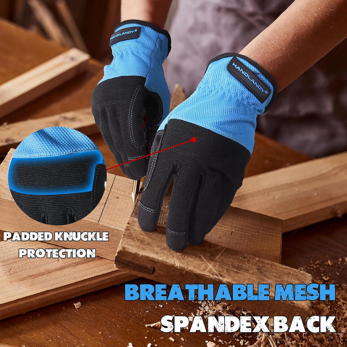 Work Gloves for Men & Women, Utility Mechanic Working Gloves Touch Screen, Flexible Gardening Gloves for Yard