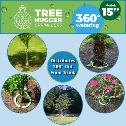 Tree Watering System - 360° Outward Spray Tree Watering Ring - Sprinkler Ring for Trees & Shrubs - Reaches The Nutrition Zone for Tree Root Watering (7 Inch)