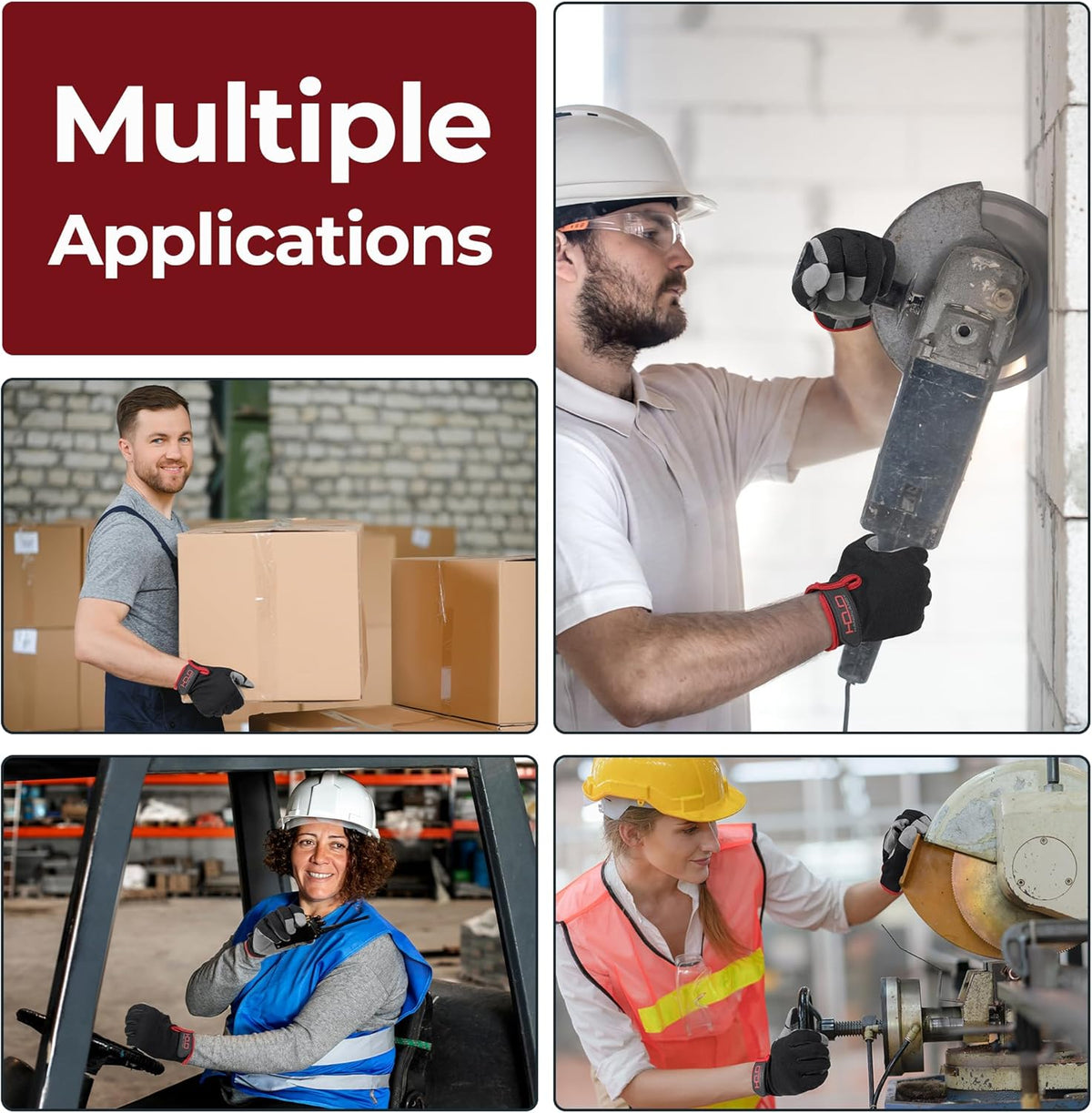 Work Gloves for Men & Women, Utility Mechanic Working Gloves Touch Screen, Flexible Gardening Gloves for Yard
