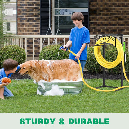 TomCare Garden Hose Holder Upgraded Heavy Duty Metal Water Hose Holder Holds 160 FT Hoses Sturdy Hose Reel Freestanding Outdoor Hoses Storage Hanger for Outside Yard Lawn