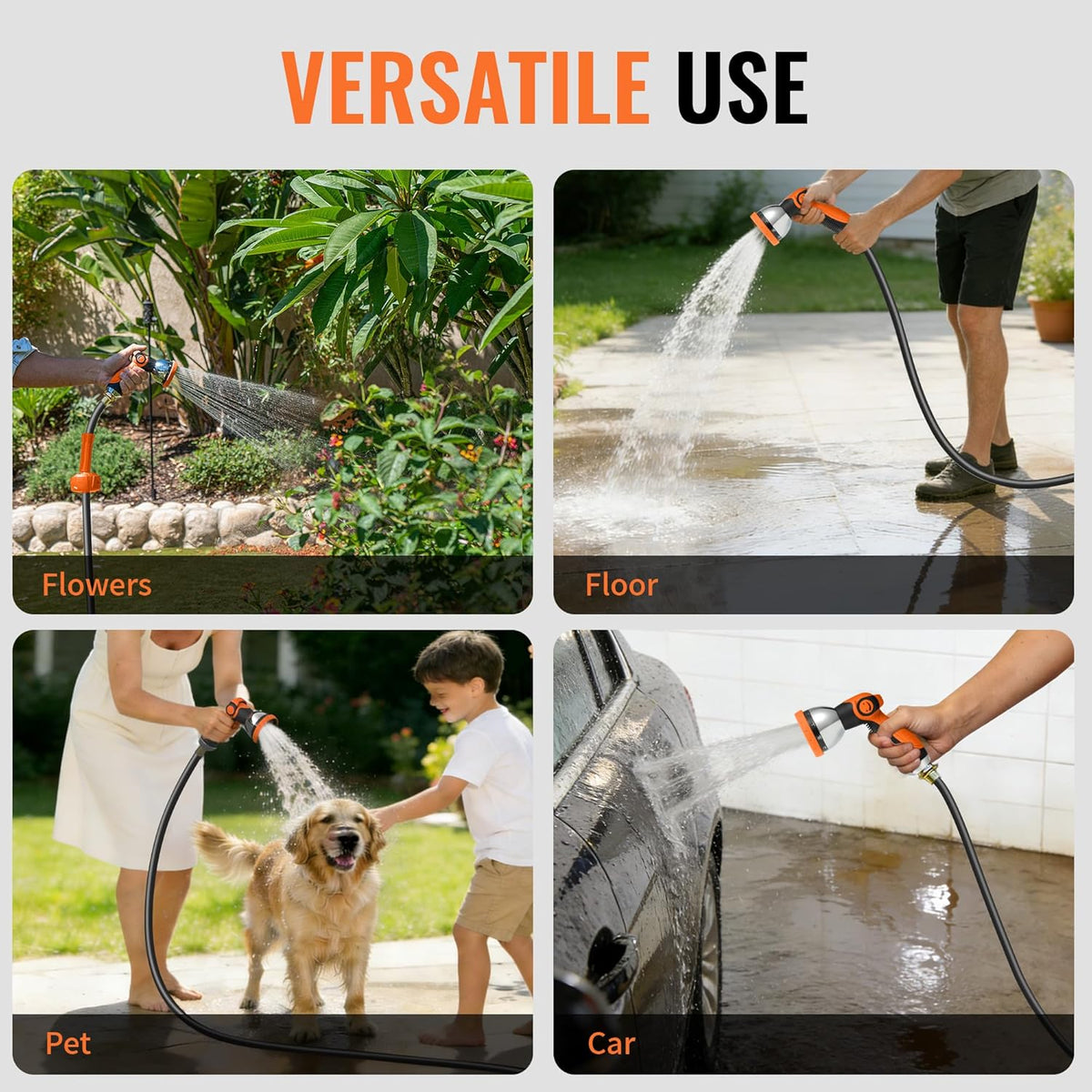 Retractable Garden Hose Reel 5/8 inch x 100 ft,Wall Mounted Heavy Duty Garden Hose Reel with 180°Swivel Bracket,Upgraded 10 Pattern Nozzle/Slow Return System(Black)