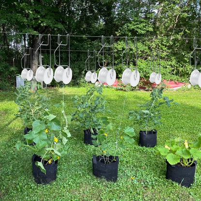 Tomato Support Hooks with String 20 Pcs,100 Pcs Plant Support Clips for Climbing Plants,Tomato Trellis Roller Hooks with 49.2FT String,Reusable Grape Vine Clips to Prevent Tomatoes