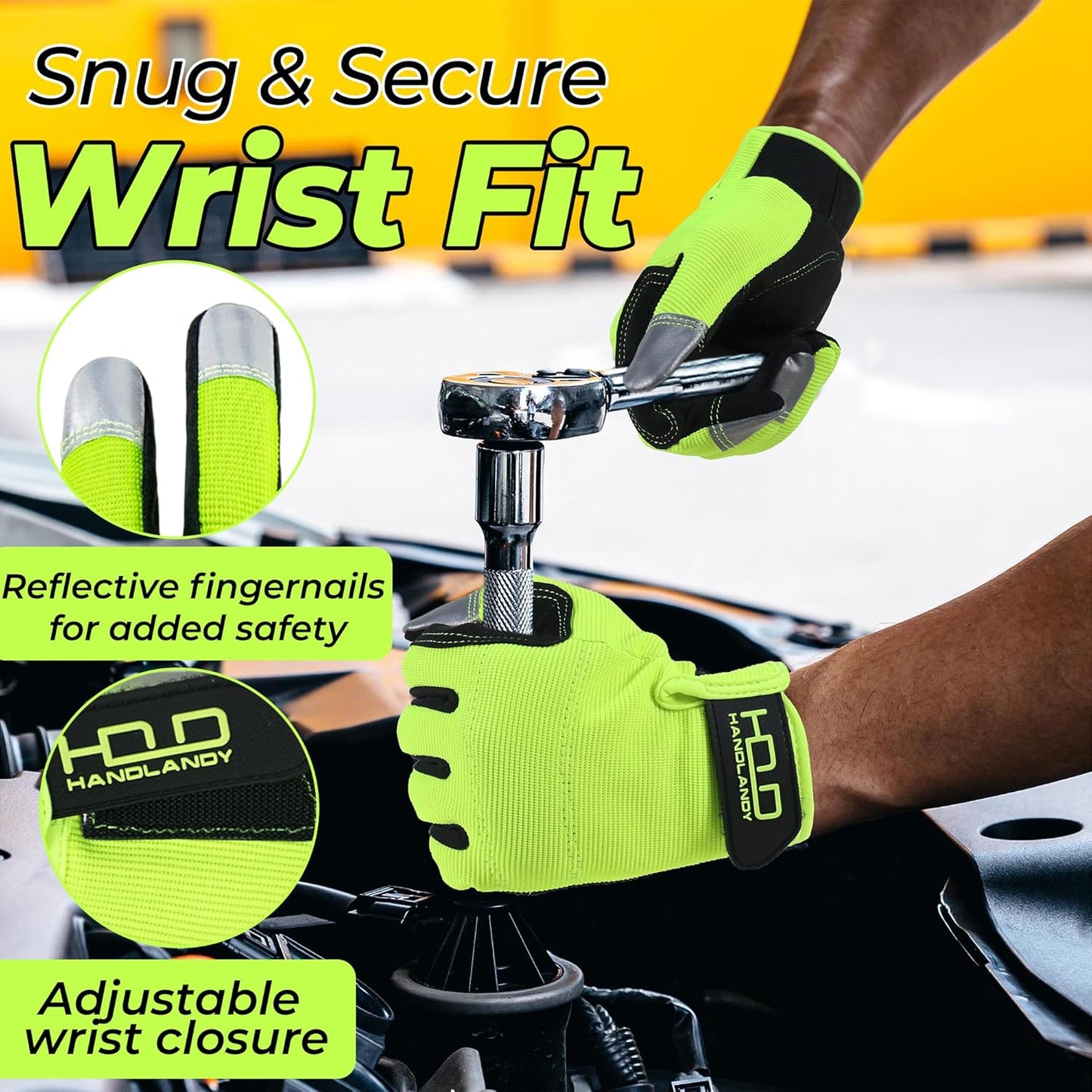 Work Gloves for Men & Women, Utility Mechanic Working Gloves Touch Screen, Flexible Gardening Gloves for Yard