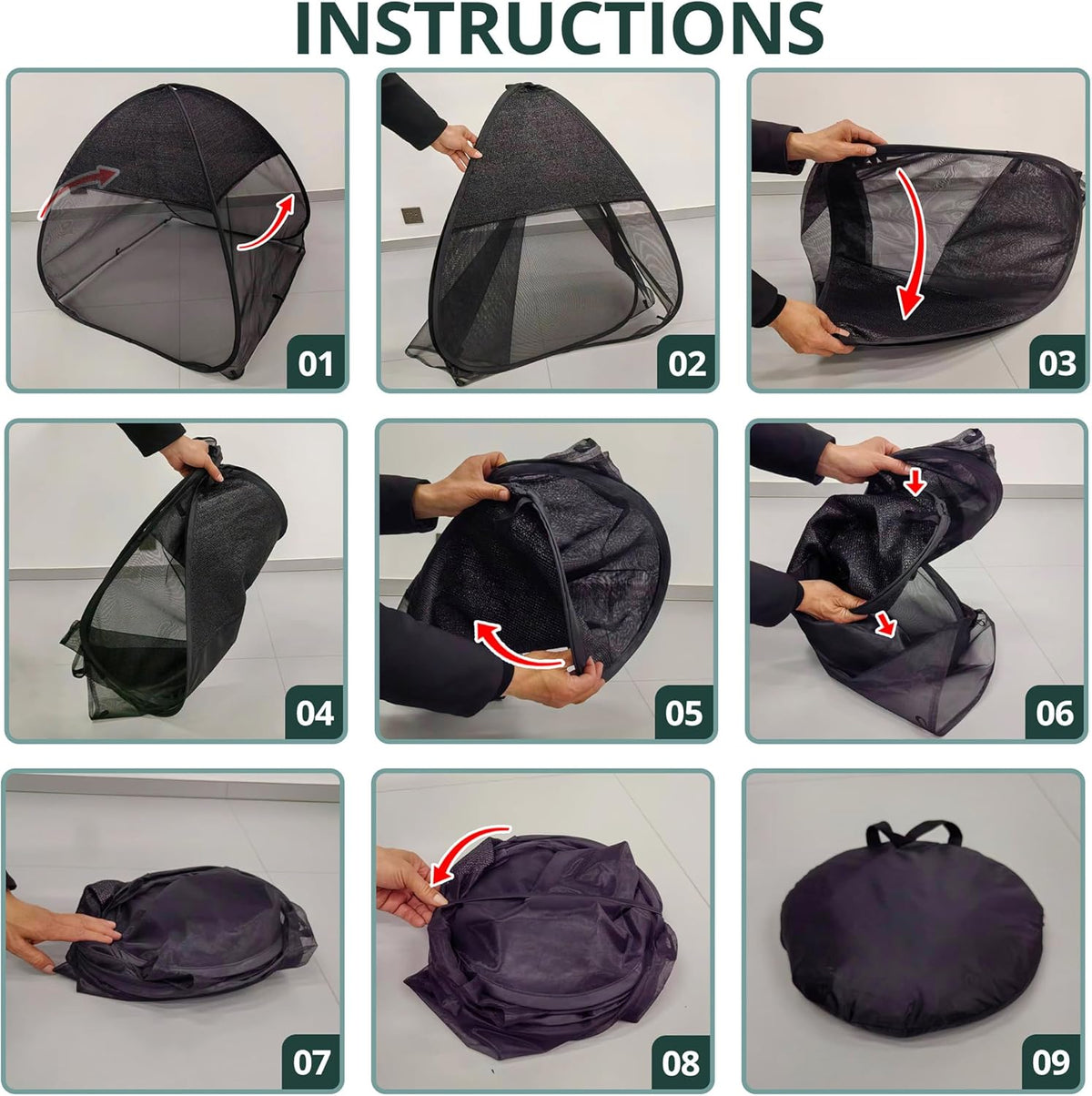 2 Pcs Pop Up Garden Netting Bug and Shade Covers, 22" x 22" x 22" Plant Sun Shade Top Bird Netting Tents, Insect Barrier Sun Protection Plant Cover Tent for Outdoor Plants Vegetables Fruits (Black)