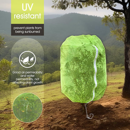 Fruit Tree Netting, RIFNY 3.9 X 3.3 FT Blueberry Bush Netting Cover with Zipper Drawstring, Outdoor Mosquito Net Garden Netting Cover Protector Plant from Birds Cicadas Animals Insect (4 PCS, White)