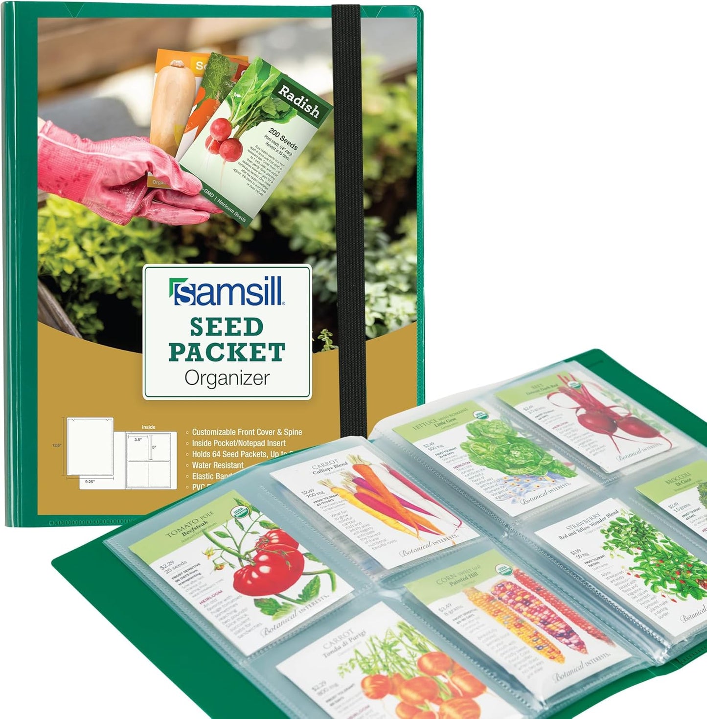 Samsill 50 Pack Heavy Weight 4 Pocket Garden Seeds Storage Clear Sheet Protectors, Seed Organizer, Each Pocket Measures 3.5" x 5.25", Fits in Standard 3 Ring Binder