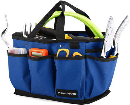 Housolution Gardening Tote Bag, Deluxe Garden Tool Storage Bag and Home Organizer with Pockets, Wear-Resistant & Reusable, 14 Inch, Pink