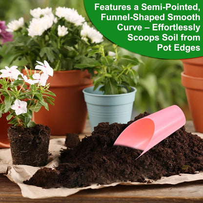 M METERXITY 18-Pack Bonsai Soil Scoops, Plastic Garden Soil Scoops Bucket Shovel Potting Scoopers for Transplanting/Flower Planting/Plant Succulent, Colorful Small Gardening Tools [Multicolor]