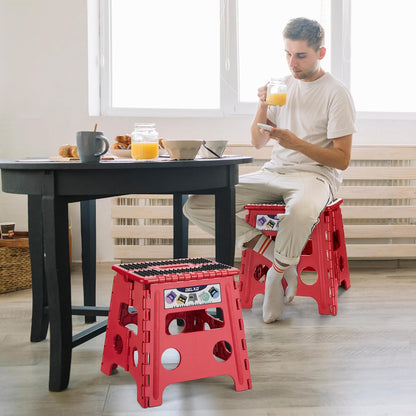 Folding Step Stool 13 Inch,300 Lbs Step Stool for Adults Black