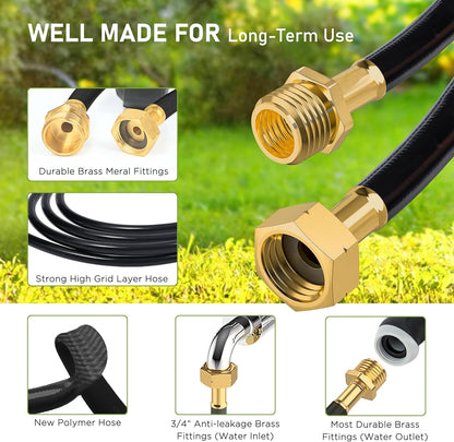 Tuyeho Retractable Garden Hose Reel 100FT, Wall Mount Heavy Duty Water Hose Reels with Automatic Slow Rewind System, Outdoor Hoses Reel with 2 Hose Nozzles for Garden Watering, Car Wash, Pet Shower