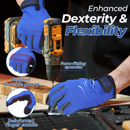 Work Gloves for Men & Women, Utility Mechanic Working Gloves Touch Screen, Flexible Gardening Gloves for Yard