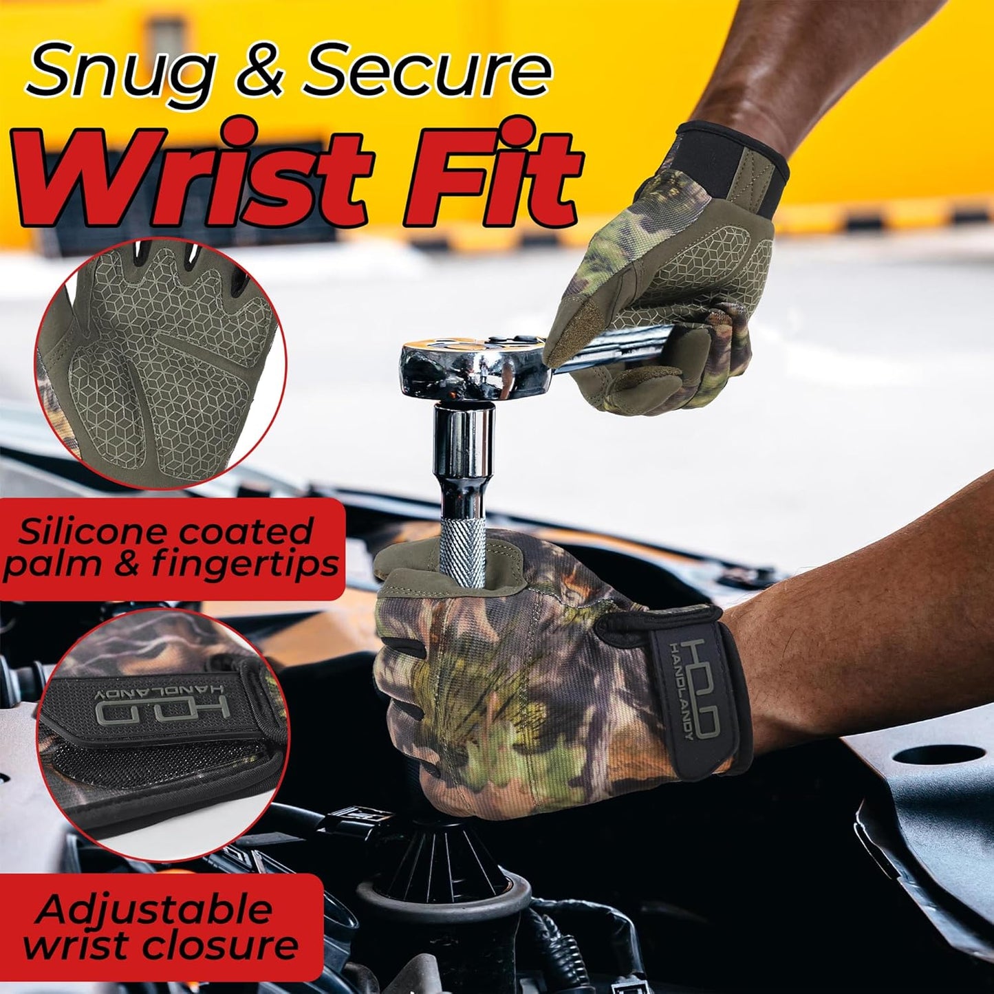 Work Gloves for Men & Women, Utility Mechanic Working Gloves Touch Screen, Flexible Gardening Gloves for Yard