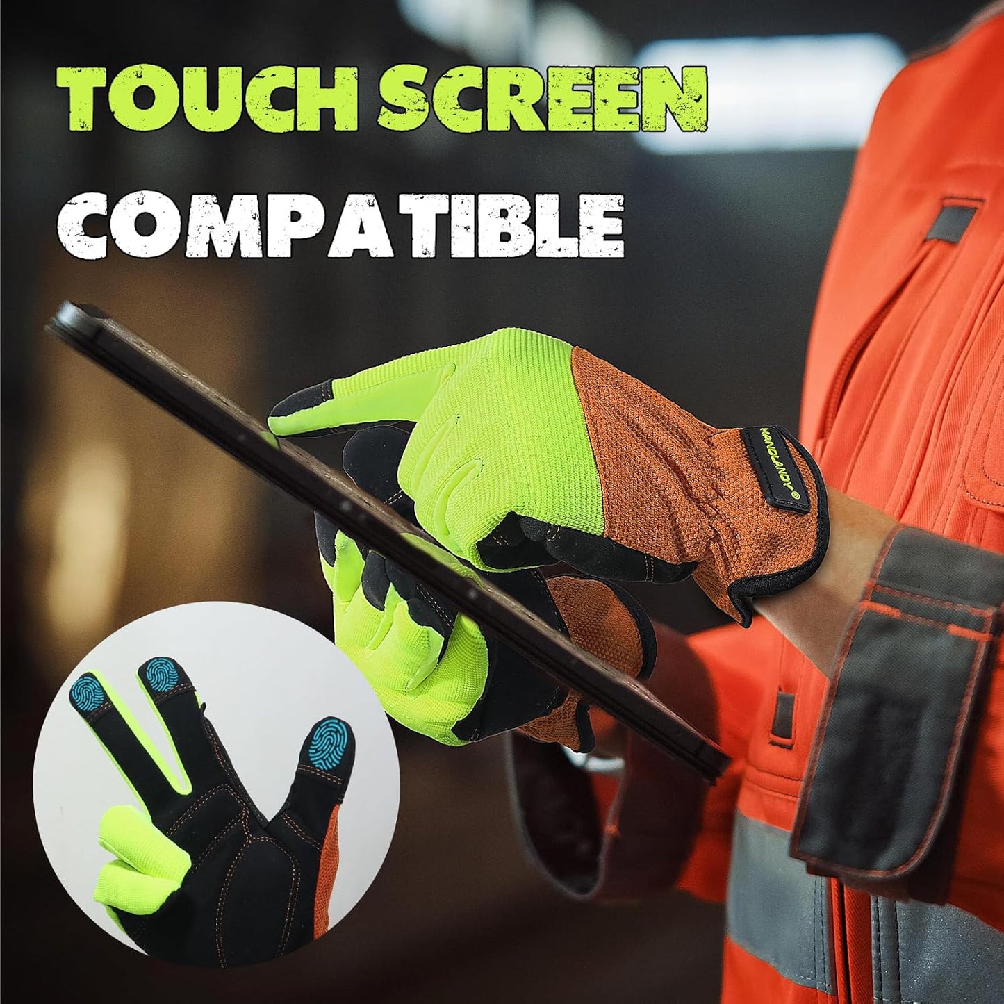 Work Gloves for Men & Women, Utility Mechanic Working Gloves Touch Screen, Flexible Gardening Gloves for Yard