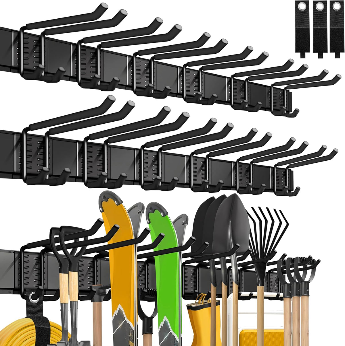 klasit Garage Wall Organizer,15Pack Carries 675 lbs,Garden Tool Organizer 48in With Large Storage Space,Easy Assembly, Sturdy Design,for Efficient Tool Storage Garage Organization | Carries 675 lbs