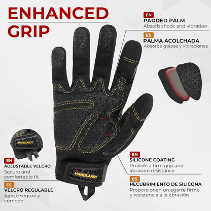 Work Gloves for Men & Women, Utility Mechanic Working Gloves Touch Screen, Flexible Gardening Gloves for Yard