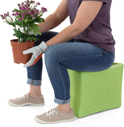 Simplay3 Handy Home 3-Level Heavy Duty Work/Garden Seat - 12" x 15" x 9" - Gray, Made in USA