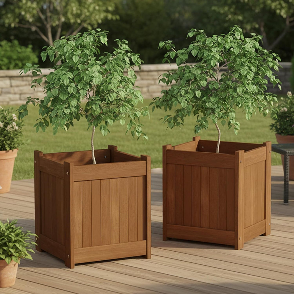 Furinno FG17478 Tioman Outdoor Patio Furniture Hardwood Potting Bench, Natural