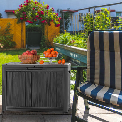 30 Gallon Outdoor Deck Box, Lockable Waterproof Outdoor Storage Boxes For Garden Tools,Indoor Cushions,Accessories Outside Storage Resin Weatherproof Container(Black)