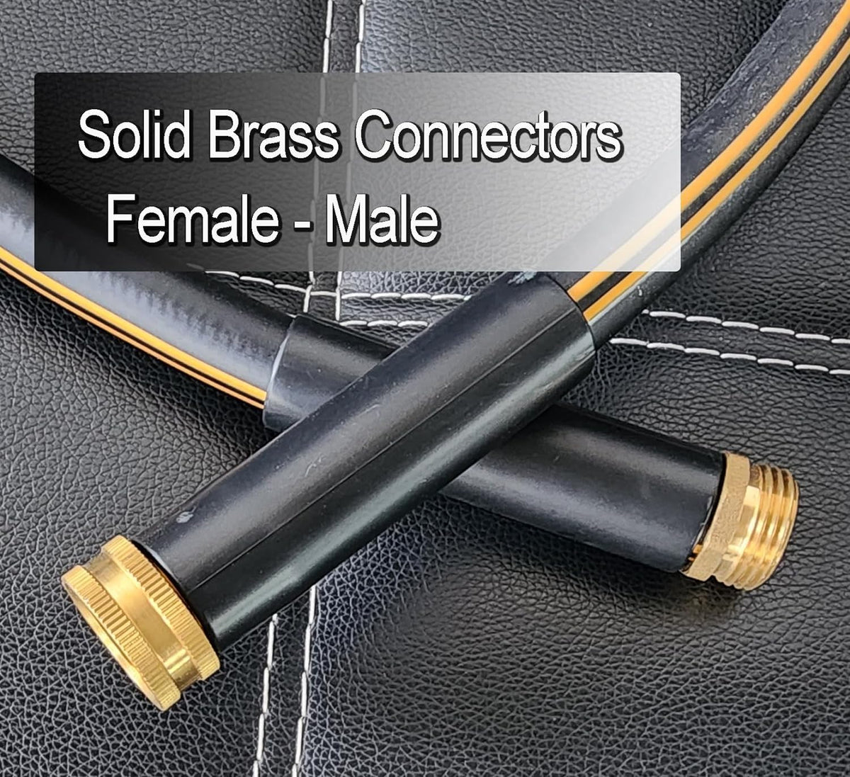 Atlantic Female to Female Heavy Duty Garden Hose 5/8 Inch x 2 ft Black Water Hose Short Connection Leader Hose 2 Foot - Colors A