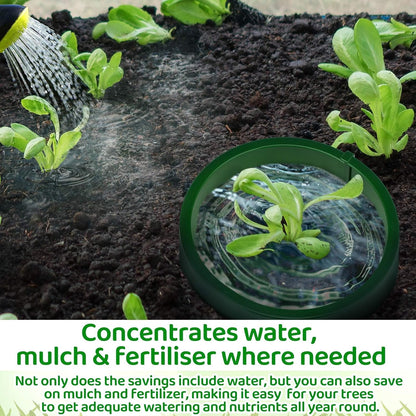 Threehoney 6 Pcs Grow Planting Rings 7 Inch Water Saver Irrigate Green Round Planting Rings Circular Landscape Edging Kit for Deep Watering Veggies Herbs Flowers Trees and Garden Plants