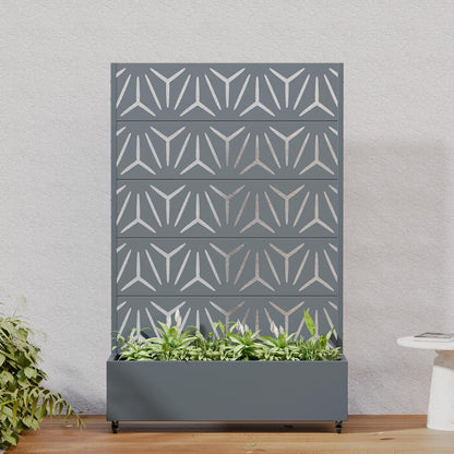 Casaphoria Metal Raised Garden Bed with Trellis and Wheels, 72"x47"x16" Planter Box for Climbing Plants, Vegetables & Vines, Features Drainage Holes and Privacy Screen (Black-Louver) - Colors D