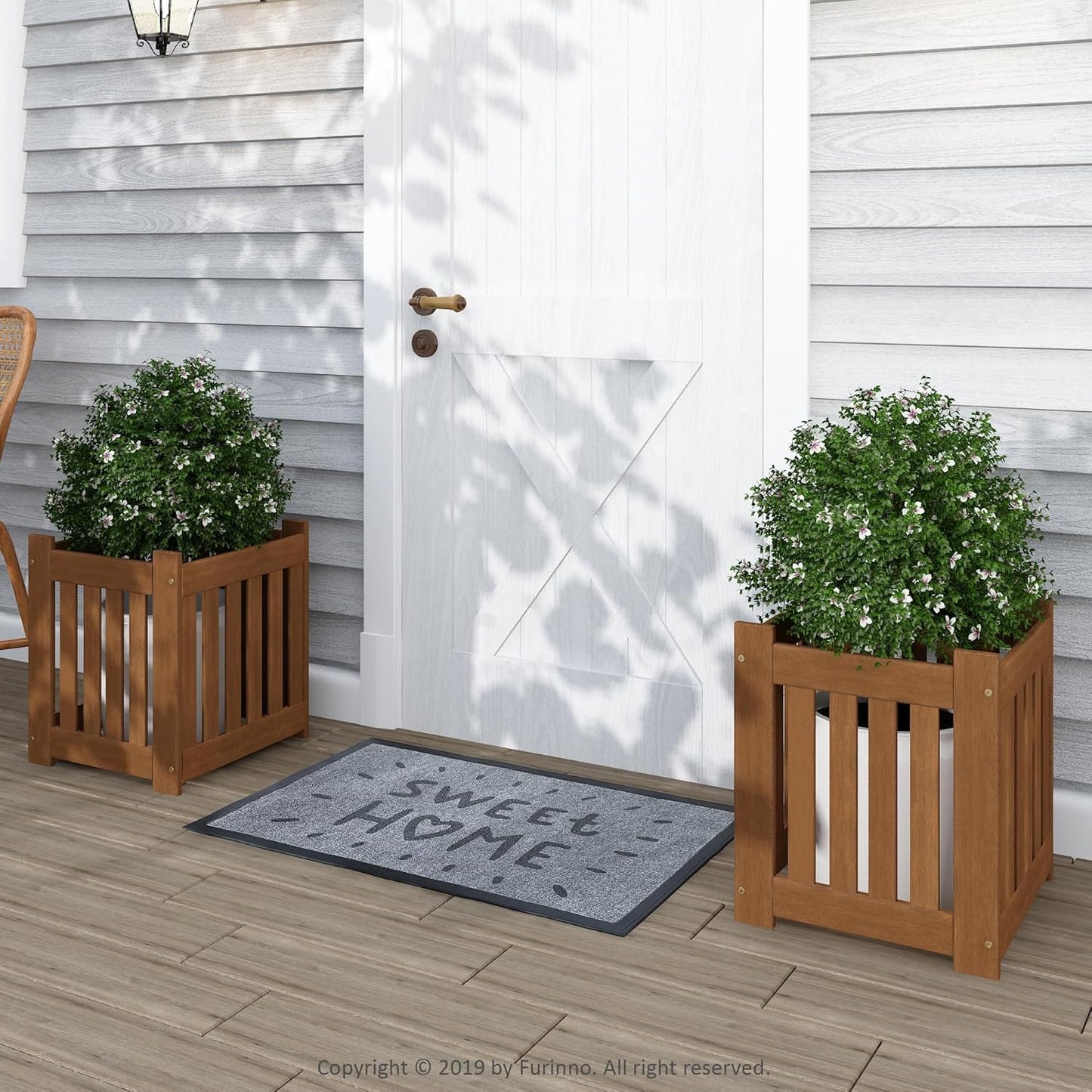 Furinno FG17478 Tioman Outdoor Patio Furniture Hardwood Potting Bench, Natural