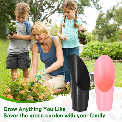 M METERXITY 18-Pack Bonsai Soil Scoops, Plastic Garden Soil Scoops Bucket Shovel Potting Scoopers for Transplanting/Flower Planting/Plant Succulent, Colorful Small Gardening Tools [Multicolor]