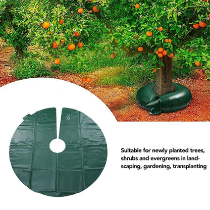 Tree Watering Ring, 10 Gallon Reusable PVC Tree Watering Bags Drip Irrigation Water Pouch Gardening Tools for Landscaping, Newly Planted (Green)