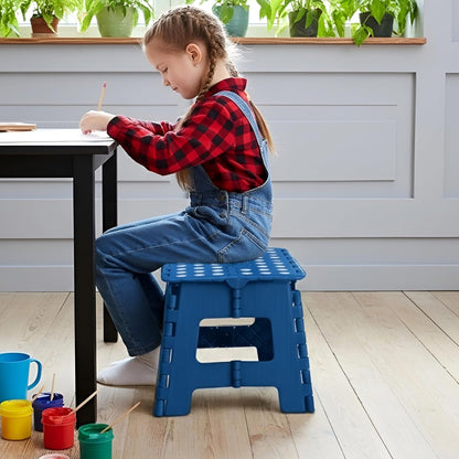 Utopia Home Folding Step Stool with Handle – 9 Inch Anti Slip Collapsible Stool – Holds Up to 300 lbs – Sturdy Plastic Step Stool Foldable for Kitchen, Bathroom and Home Use (1-Pack, Black)