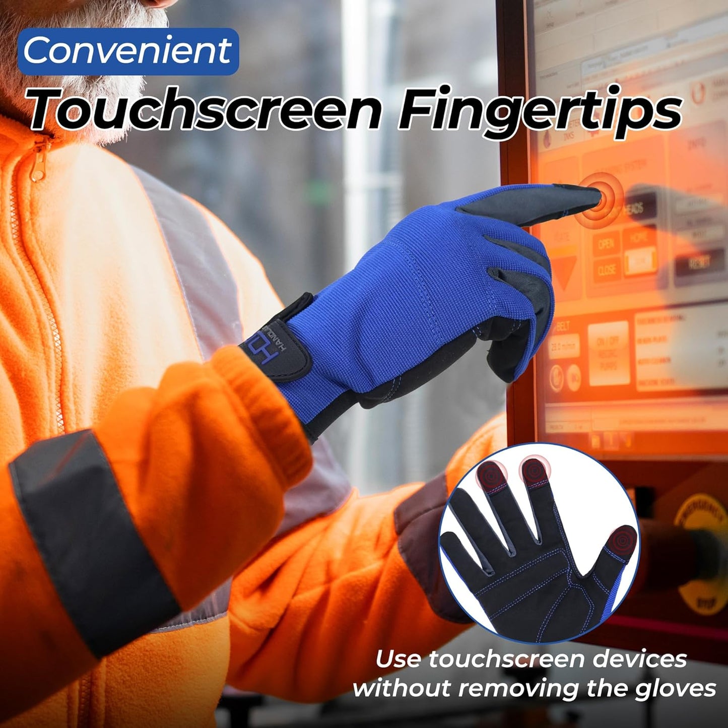 Work Gloves for Men & Women, Utility Mechanic Working Gloves Touch Screen, Flexible Gardening Gloves for Yard