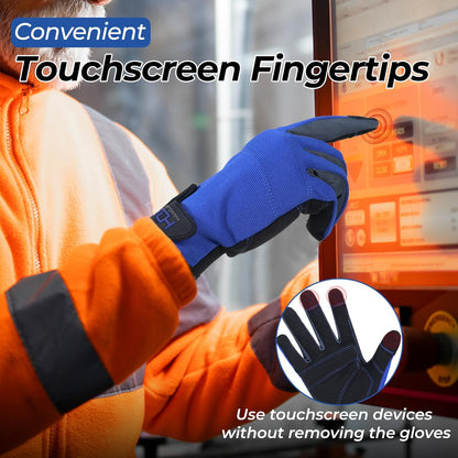 Work Gloves for Men & Women, Utility Mechanic Working Gloves Touch Screen, Flexible Gardening Gloves for Yard