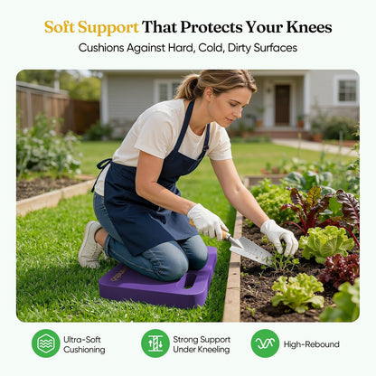 Grenebo 2-Pack 1.6" Extra Thick NBR Foam Garden Kneeling Pads, Ultra Soft Cushion Kneeling Pads for Gardening, Gardening Kneeling Pad for Baby Bathing, Work, Exercise, 17.3×11×1.6 in, Green
