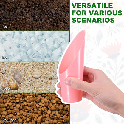 M METERXITY 18-Pack Bonsai Soil Scoops, Plastic Garden Soil Scoops Bucket Shovel Potting Scoopers for Transplanting/Flower Planting/Plant Succulent, Colorful Small Gardening Tools [Multicolor]