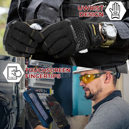 Work Gloves for Men & Women, Utility Mechanic Working Gloves Touch Screen, Flexible Gardening Gloves for Yard