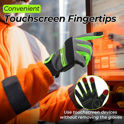 Work Gloves for Men & Women, Utility Mechanic Working Gloves Touch Screen, Flexible Gardening Gloves for Yard