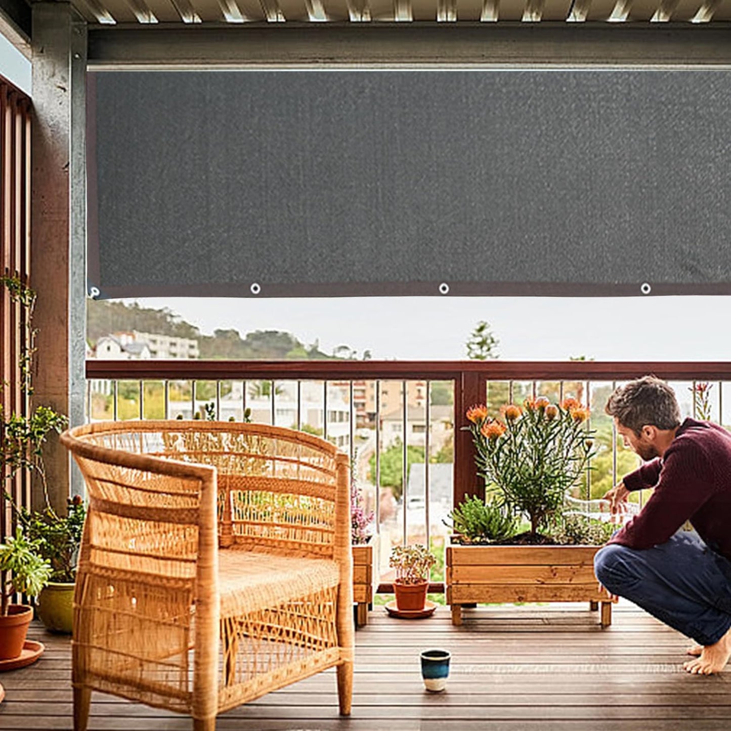 winemana 70% Shade Cloth 10x20 FT - Durable UV Blocking Mesh Tarp for Garden, Patio, Greenhouse & Chicken Coop - Sun Shade Cover with Grommets for Plants, Dog Kennel, Outdoor Use