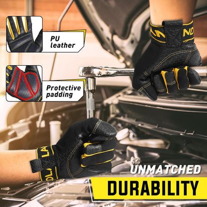 Work Gloves for Men & Women, Utility Mechanic Working Gloves Touch Screen, Flexible Gardening Gloves for Yard