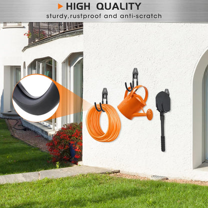 Hose Hanger Wall Mount 2 Pack,Heavy Duty Hose Holder with Screws Metal Hose Hangers for Outside,Hose Rack Suitable for Garage,Garden and Yard