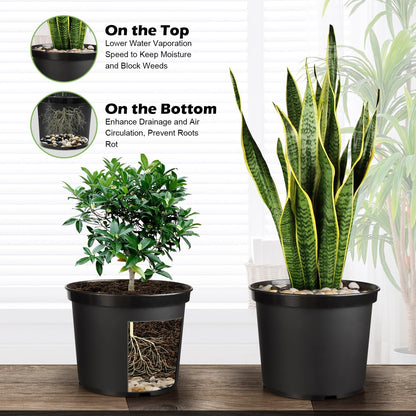 5 Gallon Nursery Pots (10-Pack) + 50ft Garden Hose with Spray Nozzle + 3-in-1 Soil Tester for Moisture/Light/pH | All-in-One Gardening Kit for Indoor/Outdoor Plants, Gardening Gifts for Women